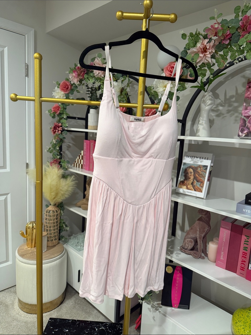 Light Pink Sleeveless Jumpsuit Romper with Adjustable Straps